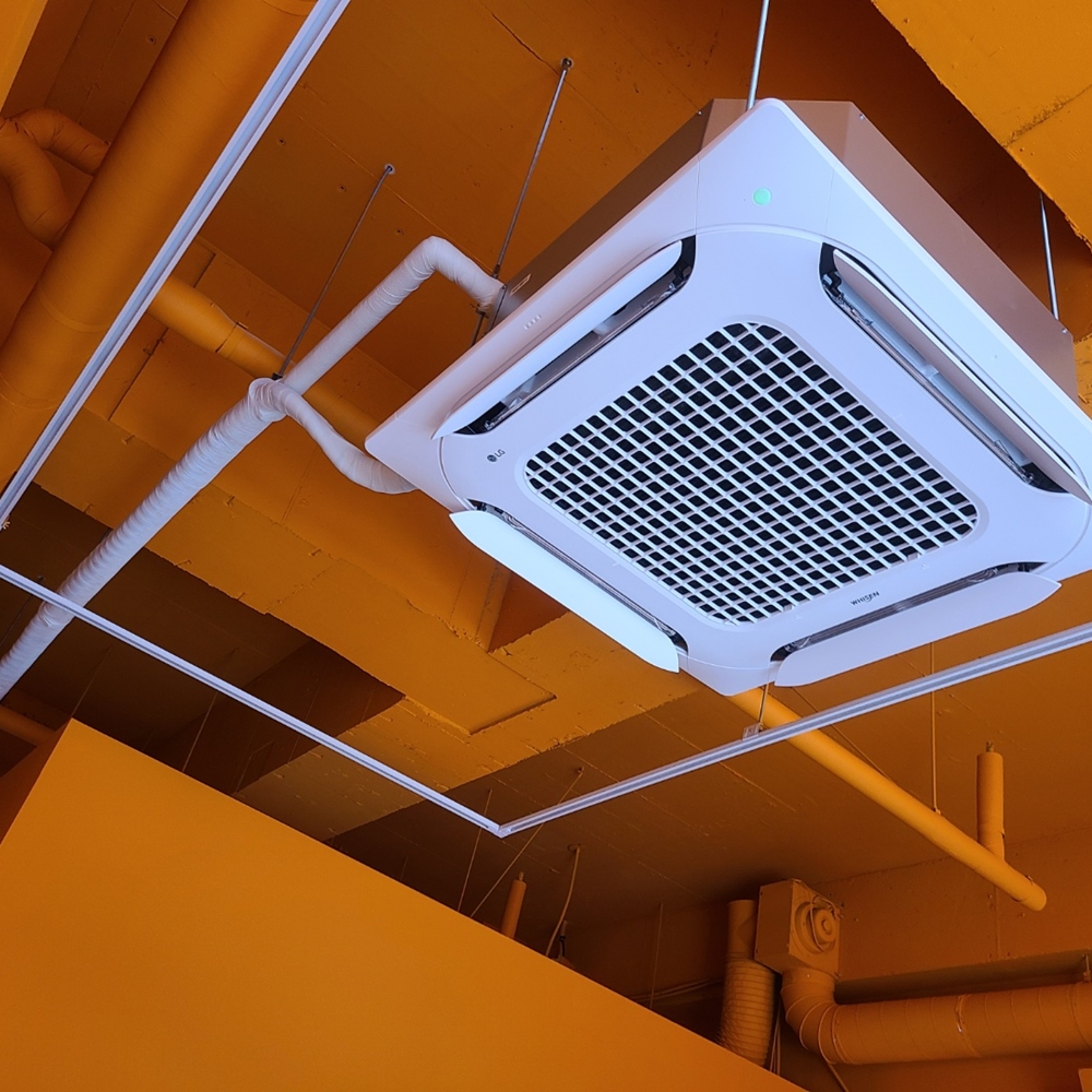 상가 중고냉온풍기 설치 중